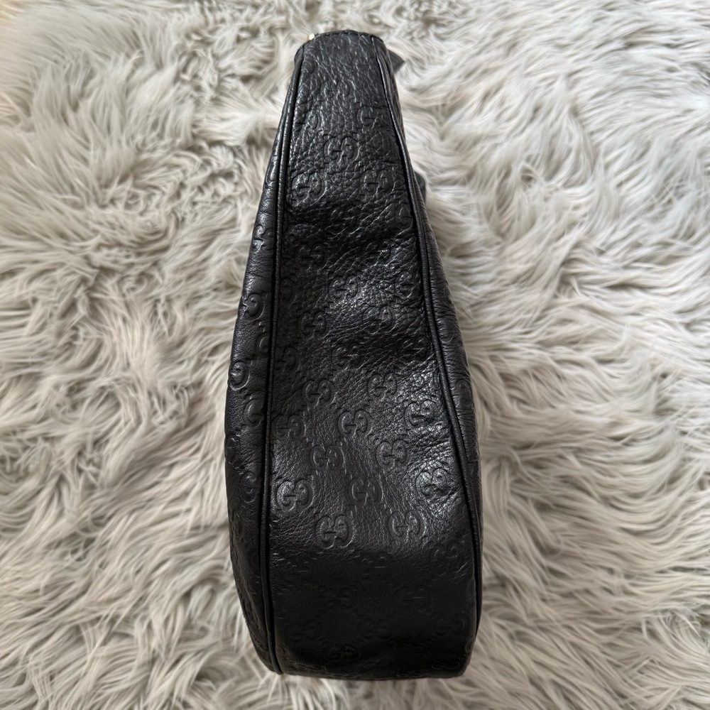 GUCCI Black Guccissima Leather New Web Hobo Shoulder Bag - Picture 5 of 14